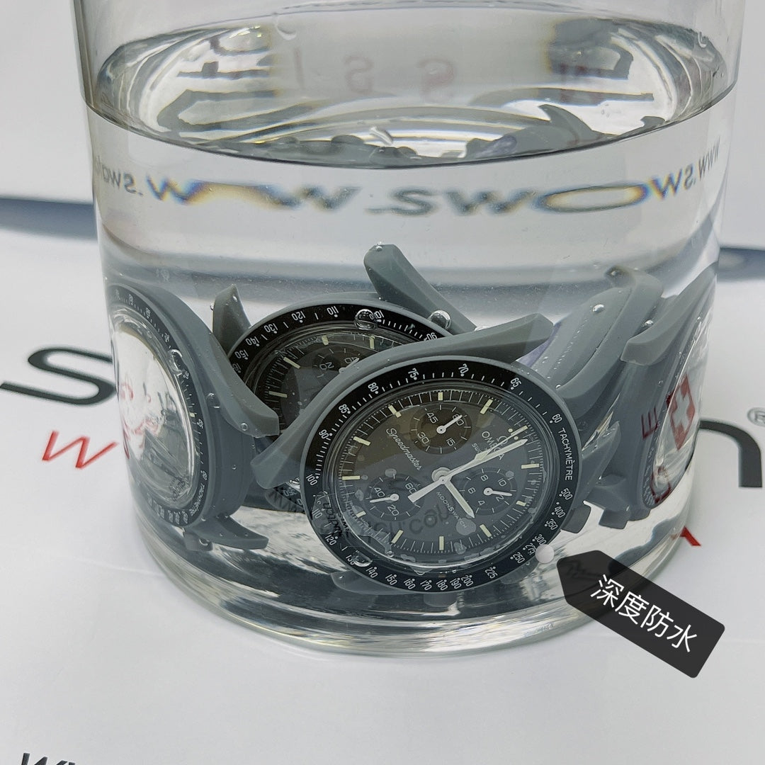 스와치 x 오메가 바이오세라믹 문스와치 딥 그레이 시계 42mm 미션 투 머큐리