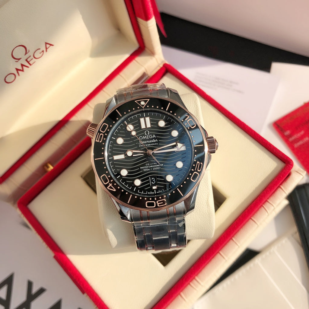 오메가 씨마스터 다이버 300 블랙 시계 42mm 검판 콤비