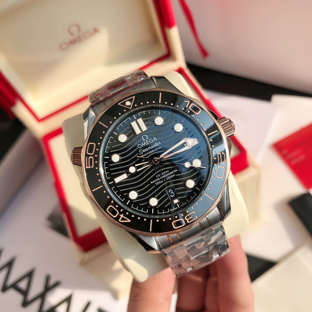 오메가 씨마스터 다이버 300 블랙 시계 42mm 검판 콤비