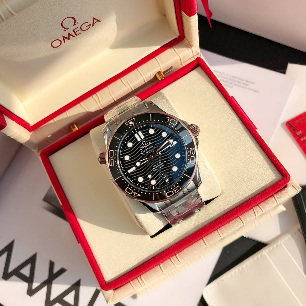 오메가 씨마스터 다이버 300 블랙 시계 42mm 검판 콤비