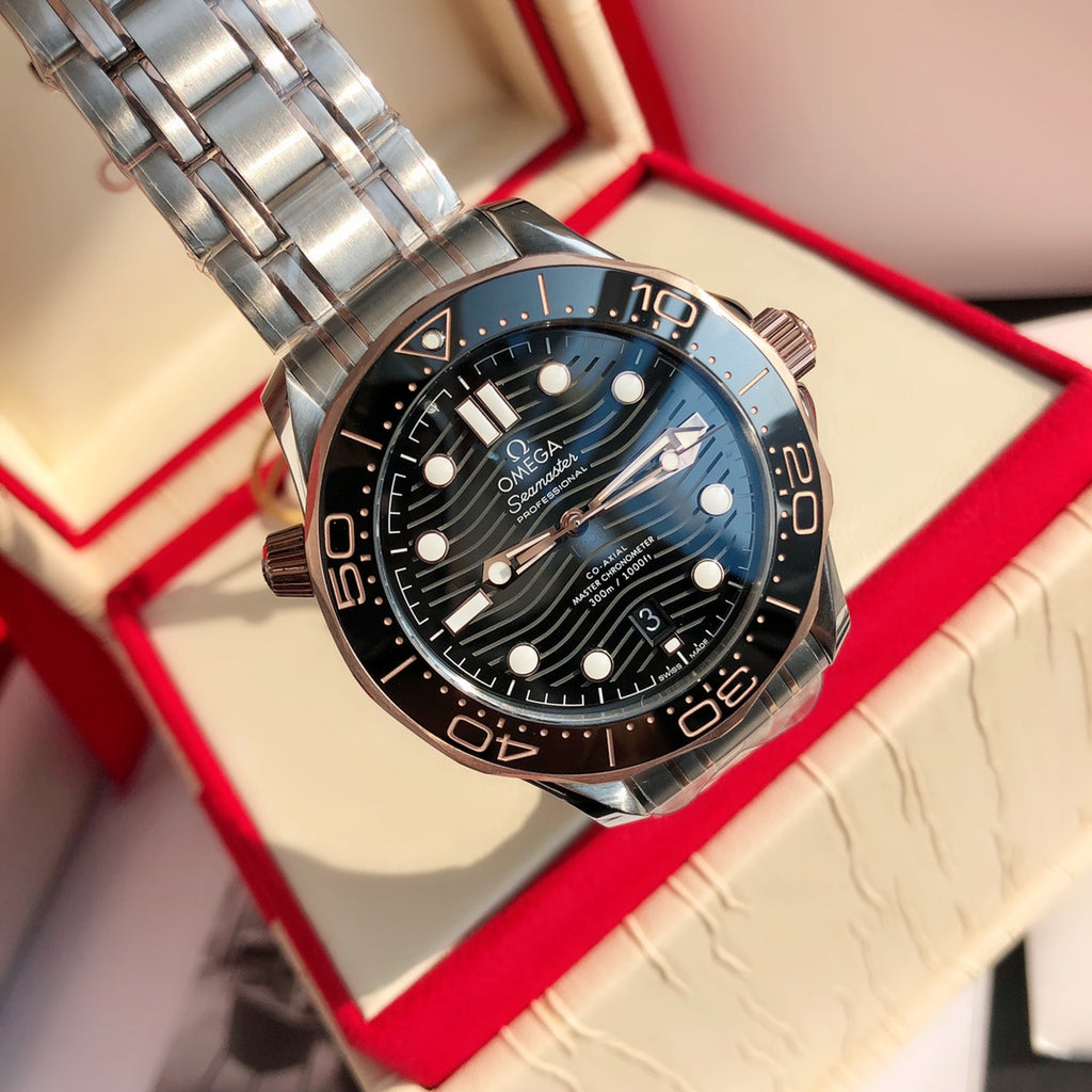오메가 씨마스터 다이버 300 블랙 시계 42mm 검판 콤비