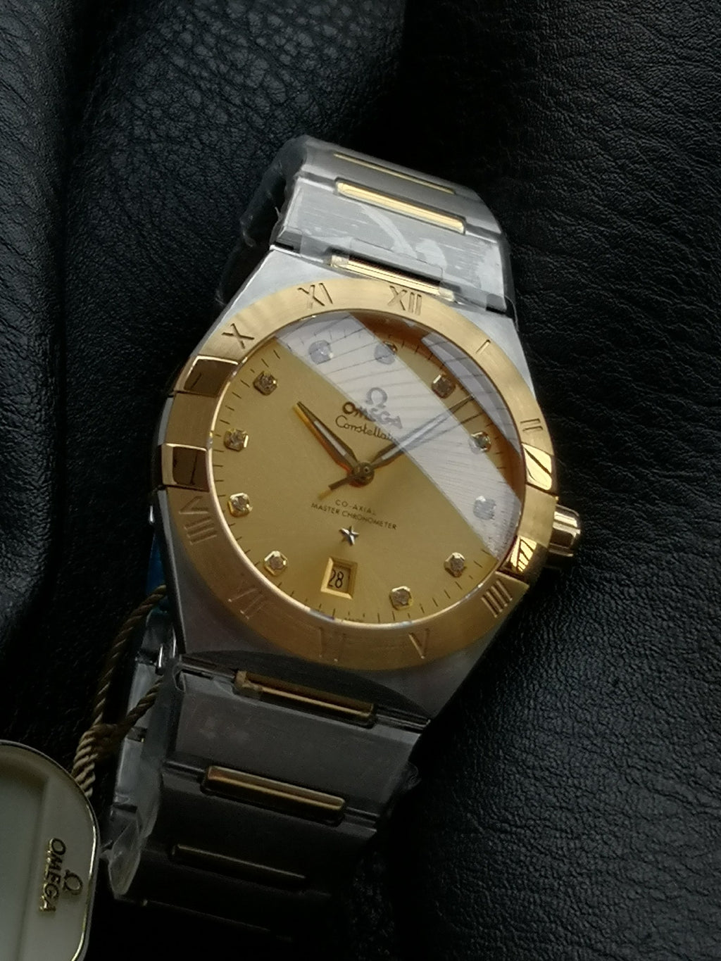오메가 컨스텔레이션 샴페인 다이아 시계 39mm 컨스 콤비