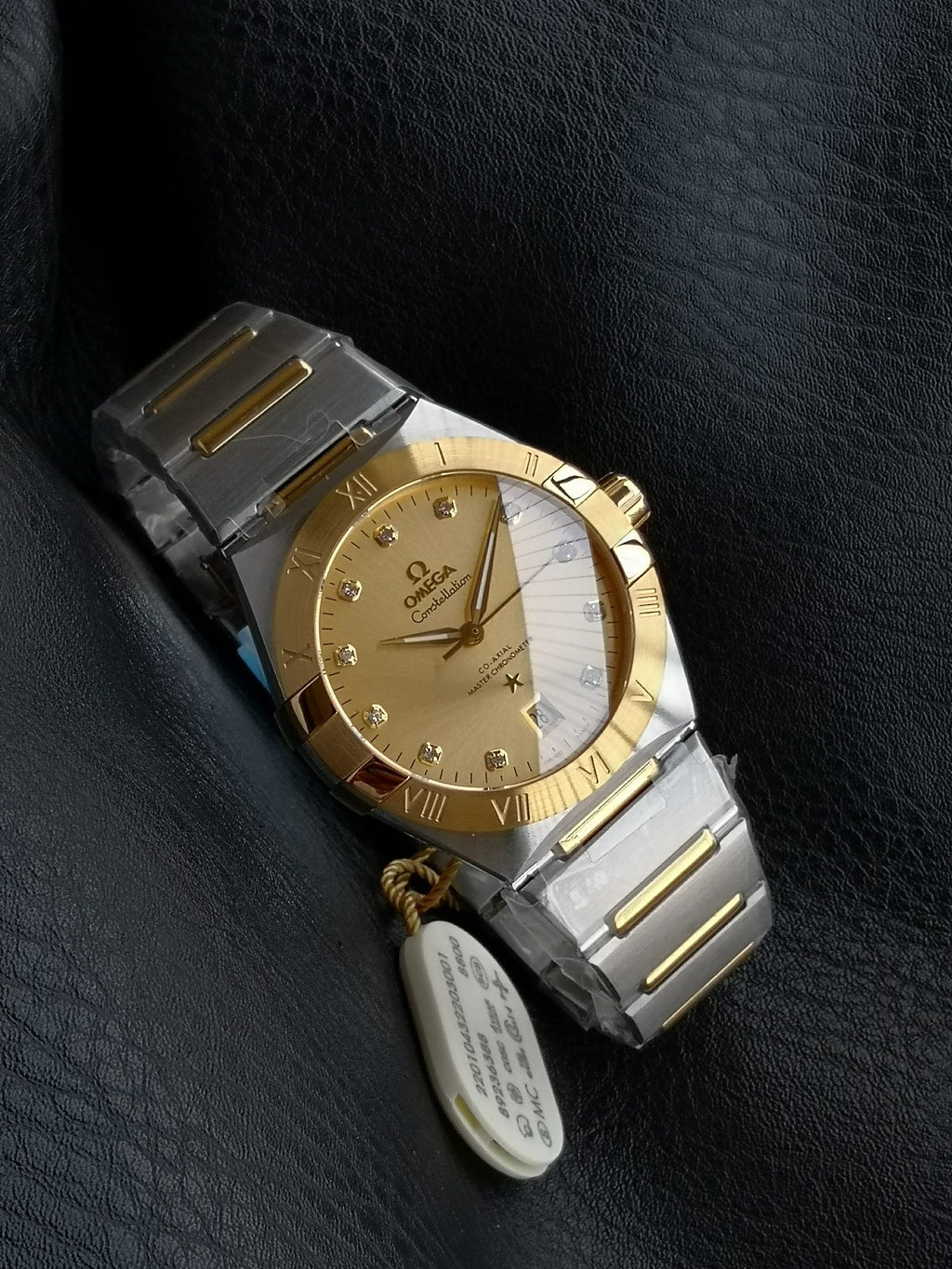 오메가 컨스텔레이션 샴페인 다이아 시계 39mm 컨스 콤비