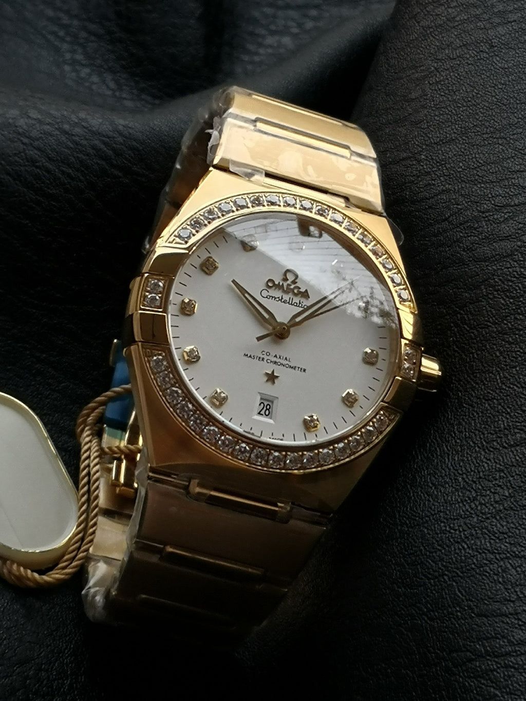 오메가 컨스텔레이션 실버 다이아 시계 39mm 금통