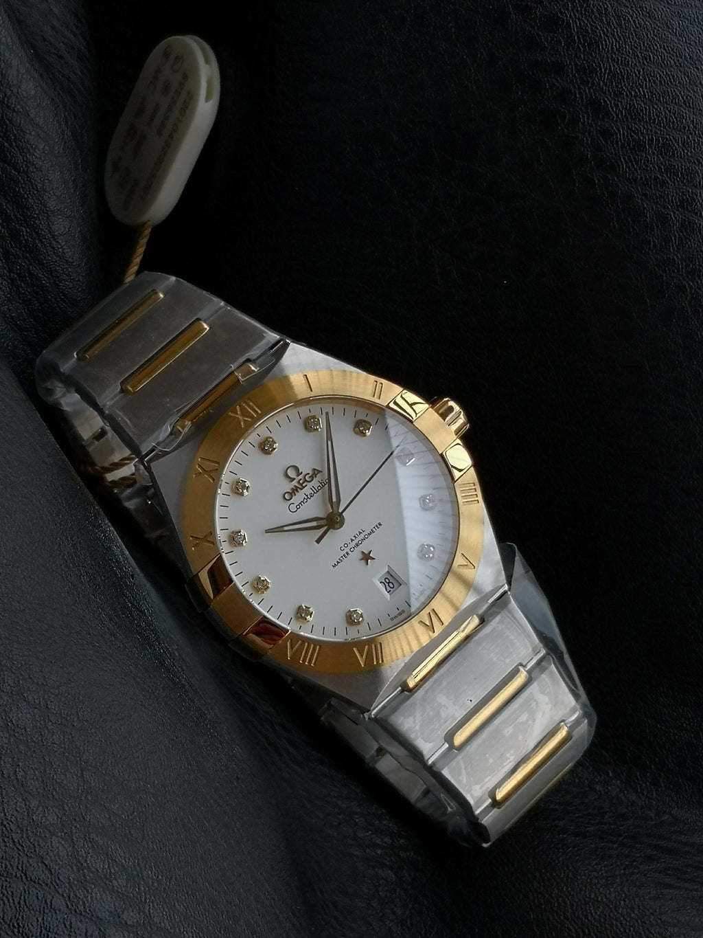 오메가 컨스텔레이션 실버 다이아 시계 39mm 컨스 콤비