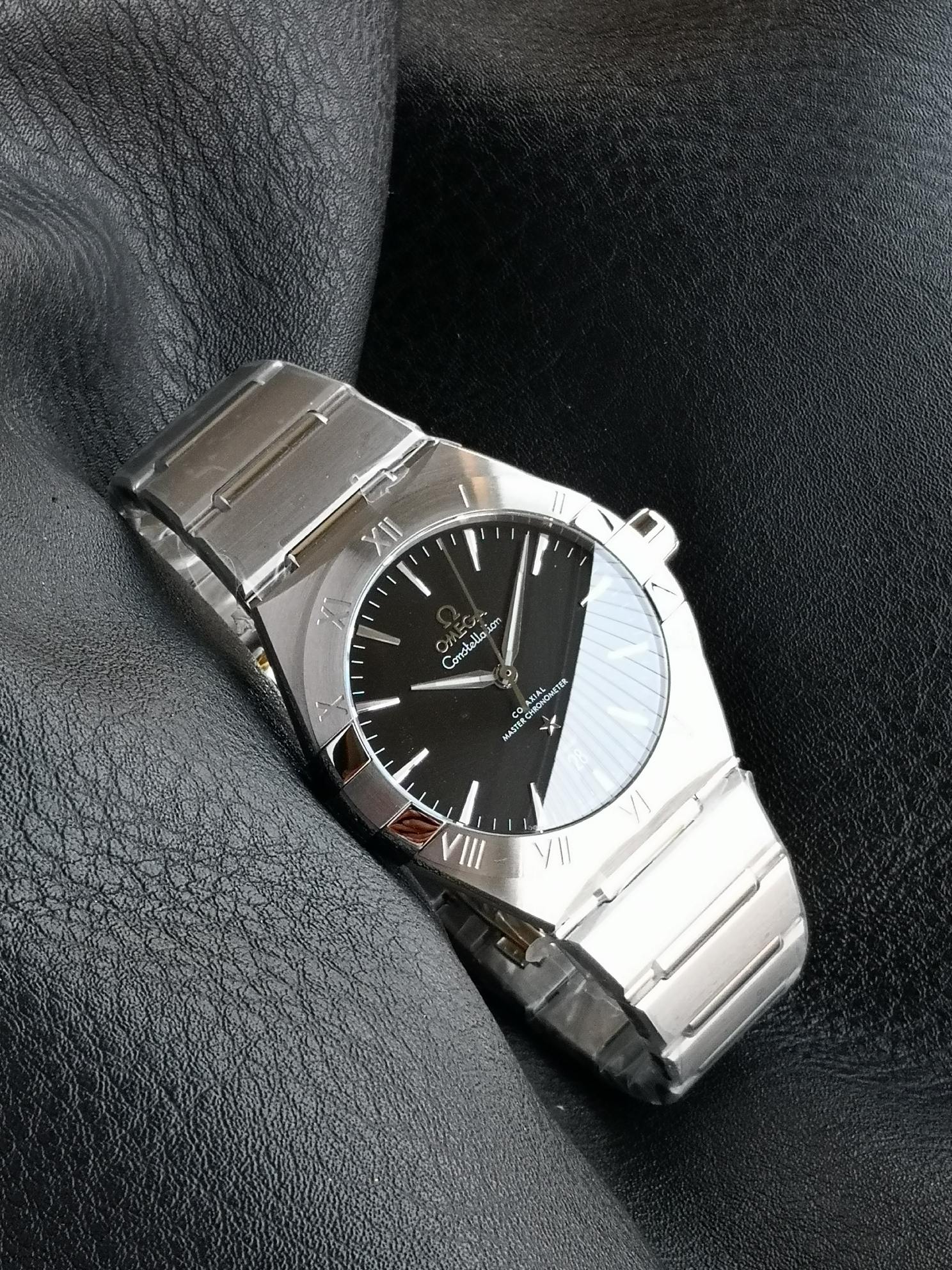 오메가 컨스텔레이션 블랙 스틸 시계 36mm 신형