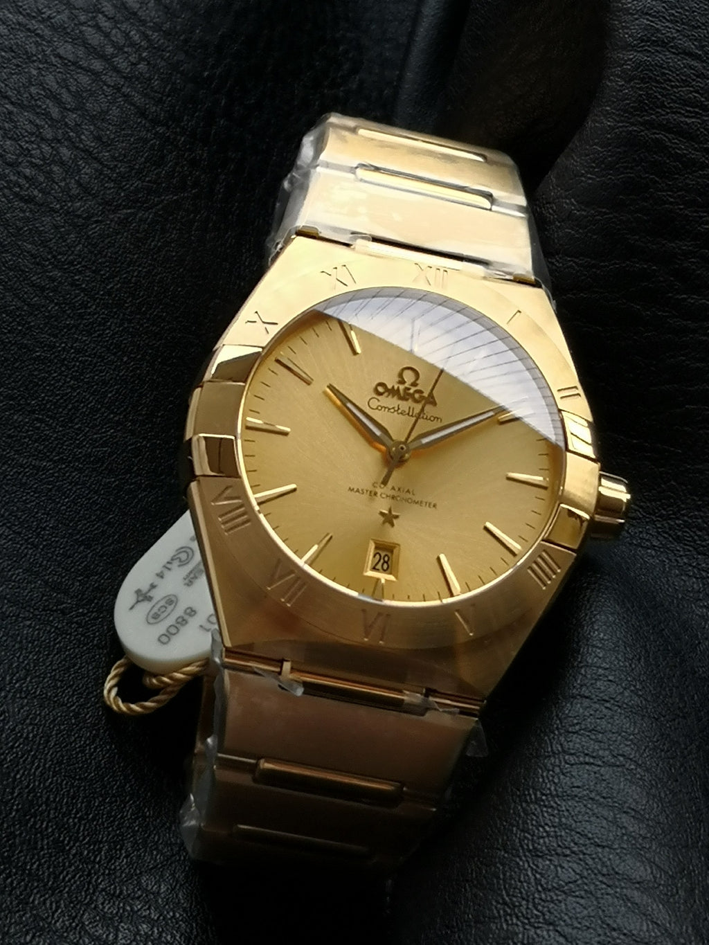 오메가 컨스텔레이션 옐로우 골드 시계 39mm 샴페인 골드