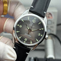 오메가 씨마스터 레일마스터 그레이 다이얼 38mm 가죽 스트랩