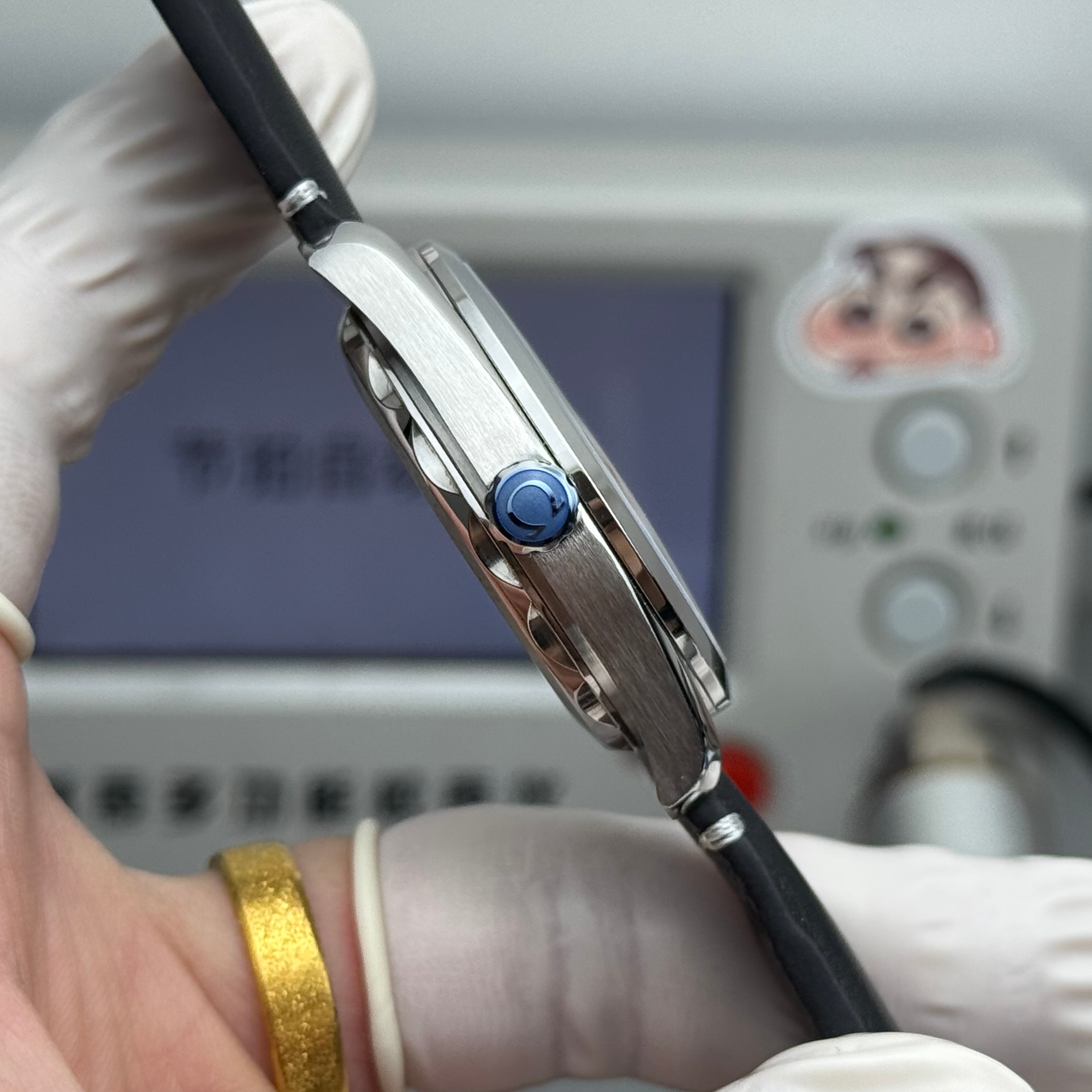 오메가 씨마스터 레일마스터 그레이 다이얼 38mm 가죽 스트랩
