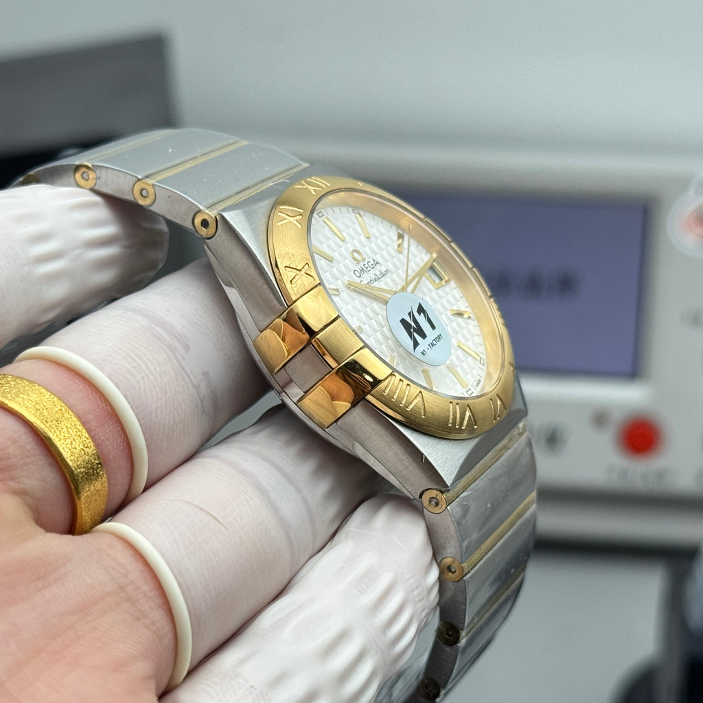오메가 컨스텔레이션 실버 18K 옐로우 골드 콤비 오토매틱 38mm 쿼츠