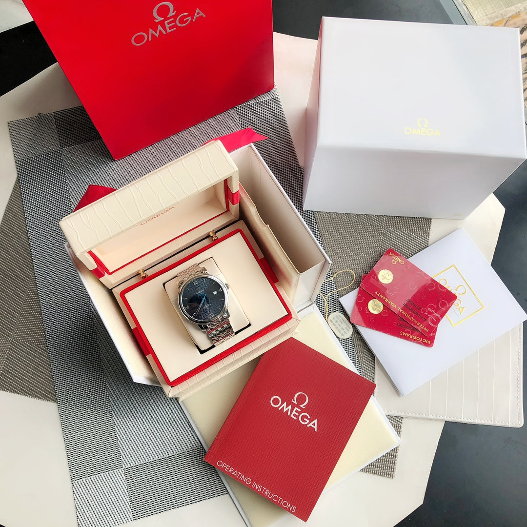 오메가 드 빌 프레스티지 오르비스 스틸 블루 39.5mm 청판