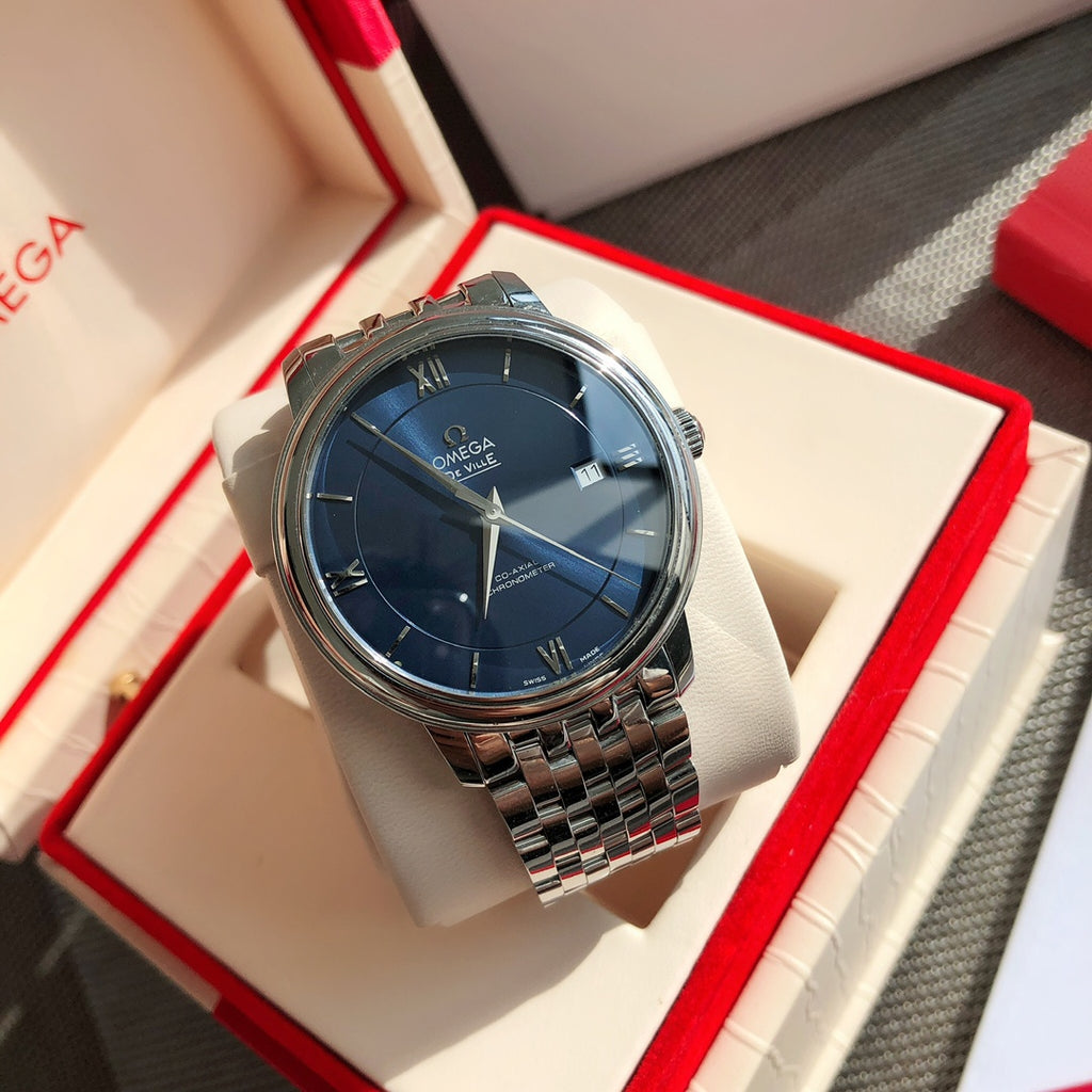 오메가 드 빌 프레스티지 오르비스 스틸 블루 39.5mm 청판