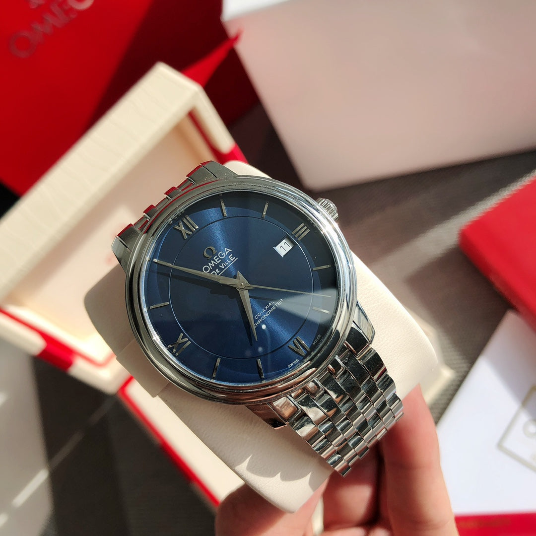 오메가 드 빌 프레스티지 오르비스 스틸 블루 39.5mm 청판