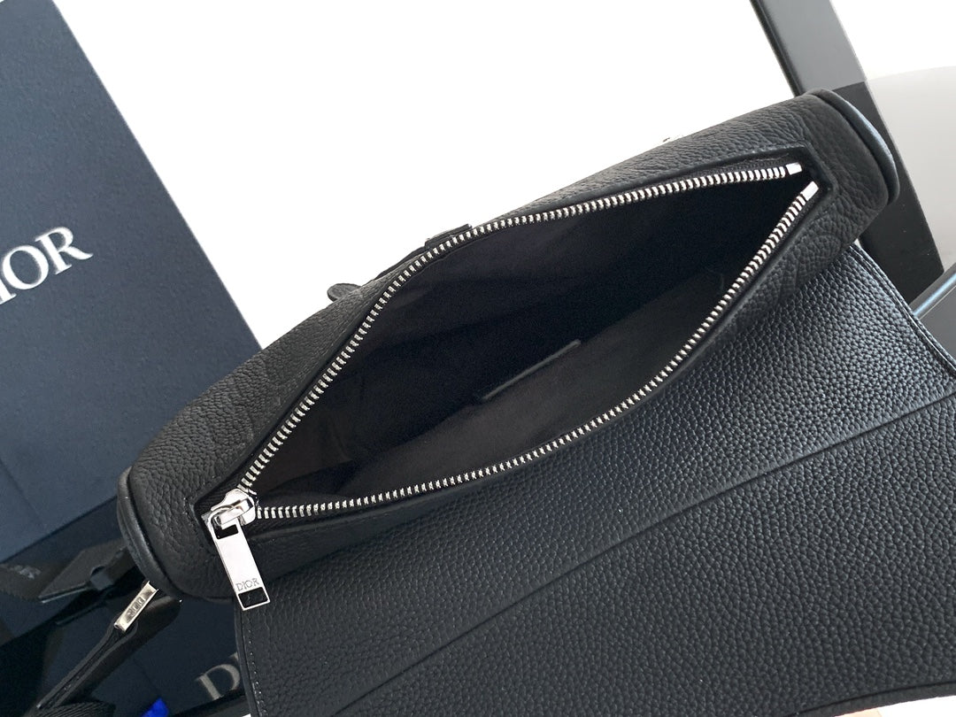 디올 새들 백 블랙 디올 그래비티 가죽 라지