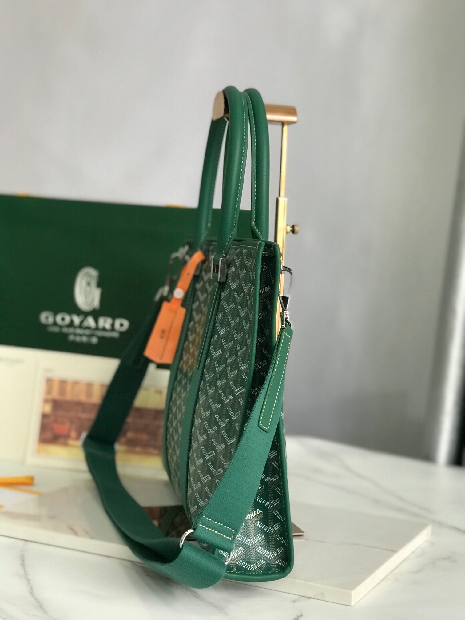 고야드 그린 고야드인 캔버스 모르방 도큐먼트 케이스 서류가방