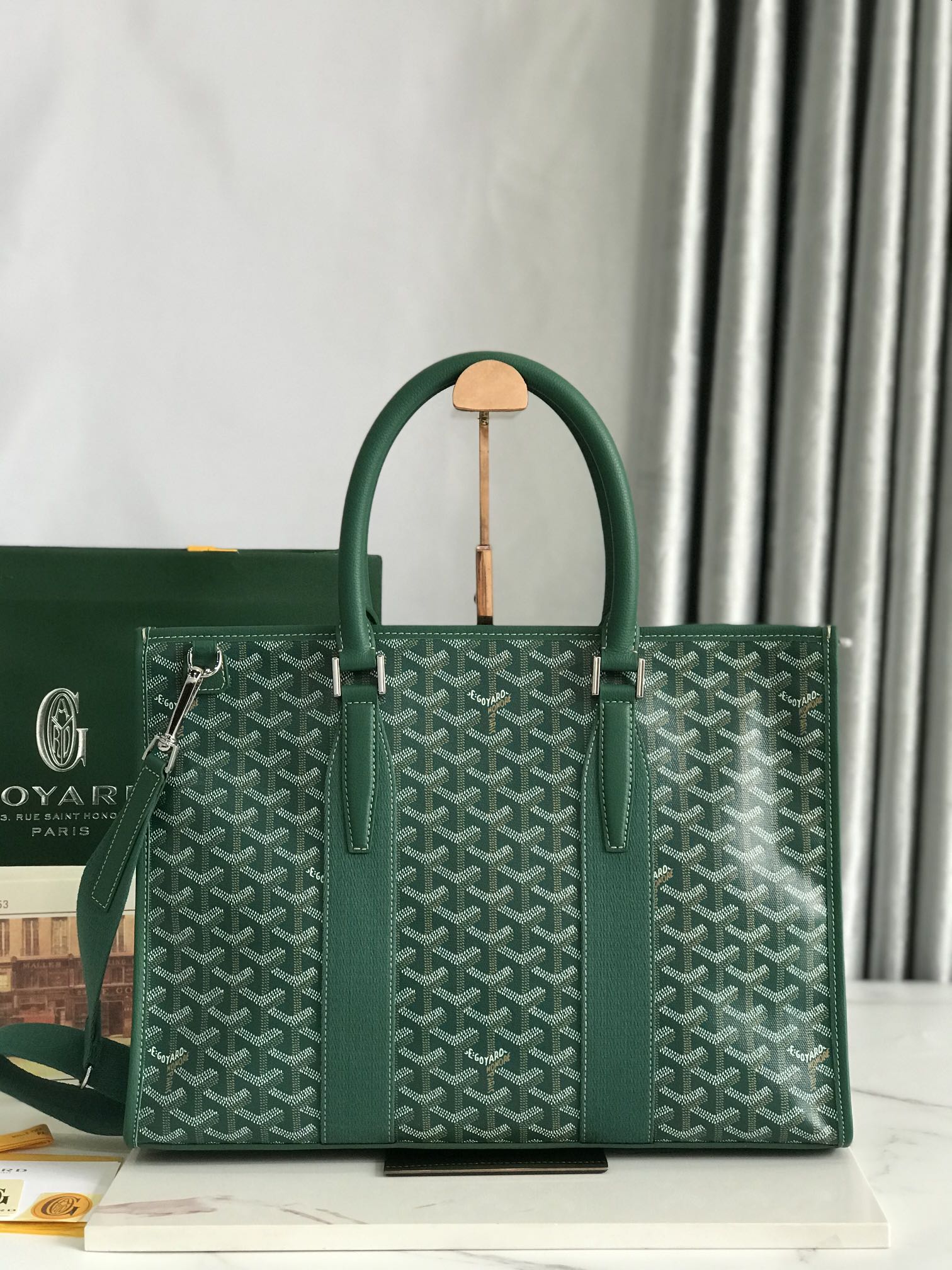 고야드 그린 고야드인 캔버스 모르방 도큐먼트 케이스 서류가방