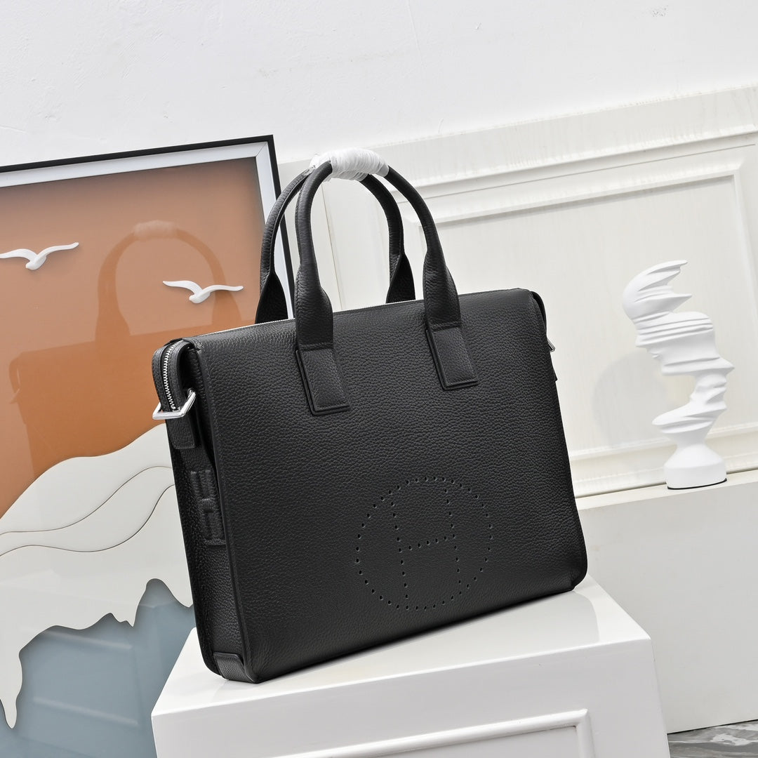 에르메스 블랙 토고 가죽 에블린 서류 가방