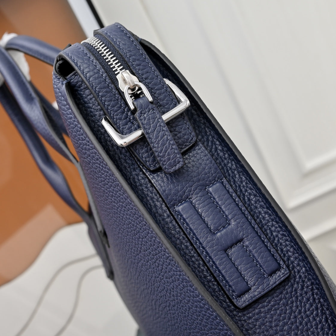 에르메스 시티홀 38 네이비 브리프케이스