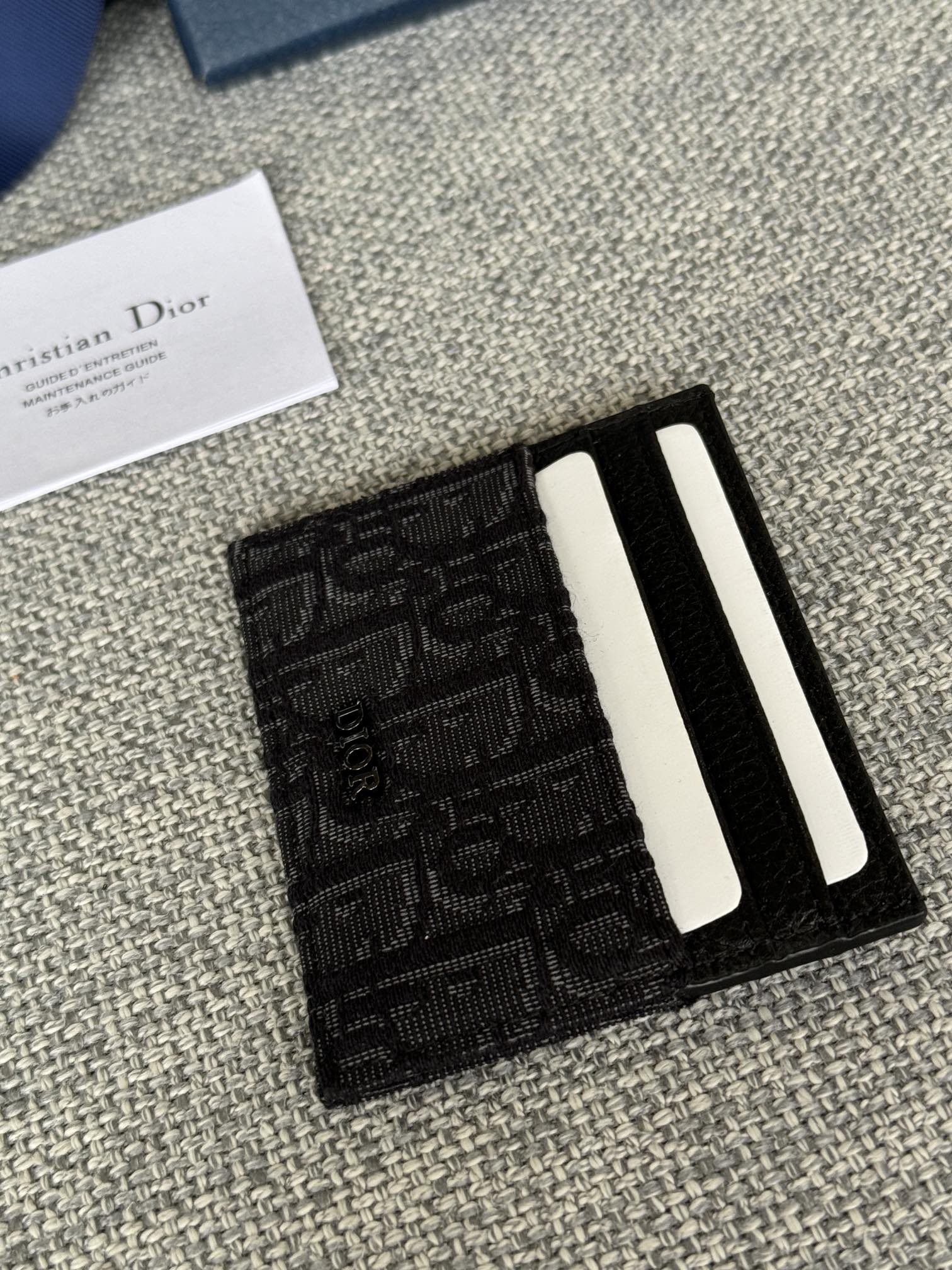 디올 블랙 Dior Oblique 자카드 카드 홀더