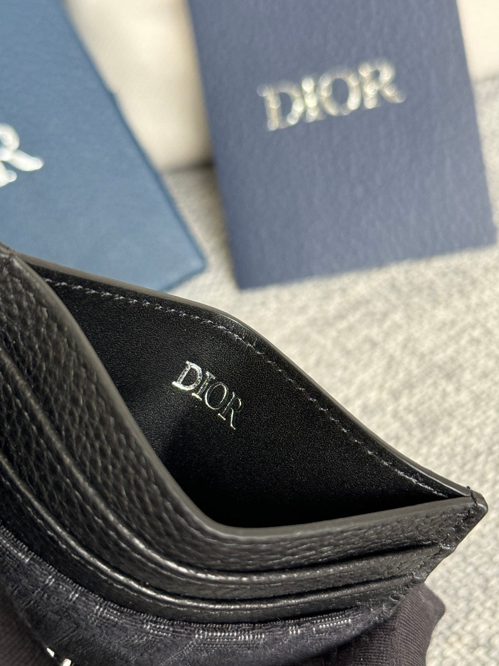 디올 블랙 Dior Oblique 자카드 카드 홀더