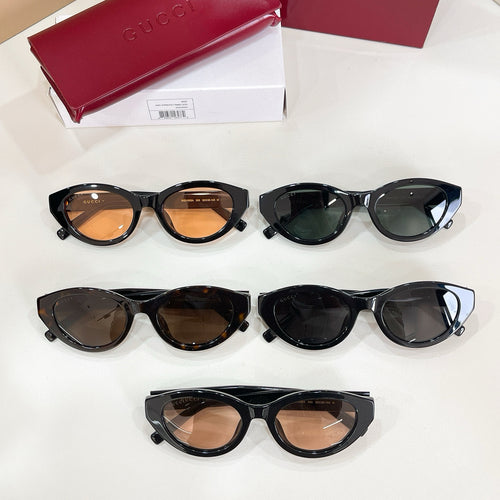 구찌 블랙 로우 노즈 브릿지 오벌 선글라스