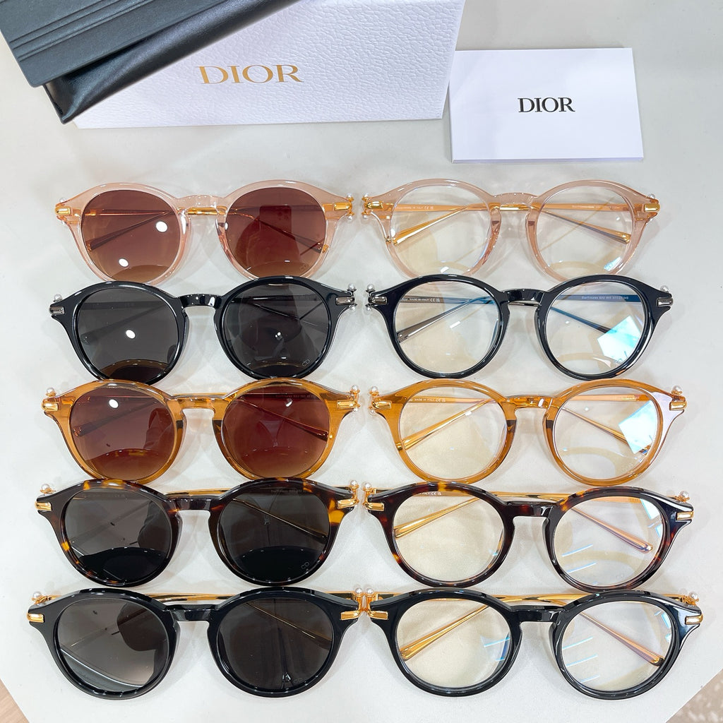 디올 라이트 브라운 아세테이트 라운드 OS 펄