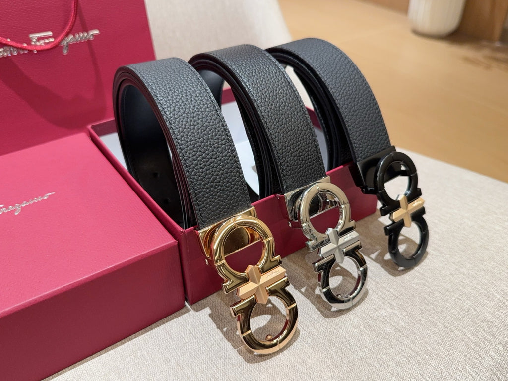 페라가모 어드저스터블 간치니 벨트 기프트 박스 블랙 3COLOR
