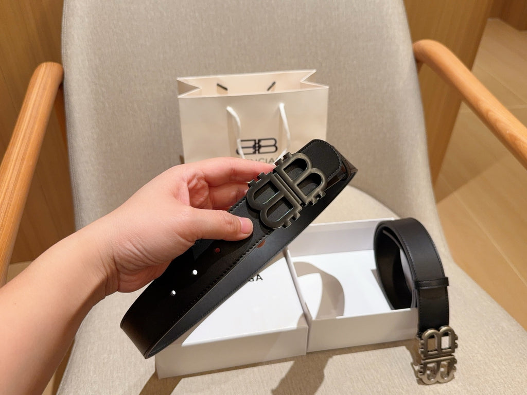 발렌시아가 BB 로고 레더 벨트 3COLOR