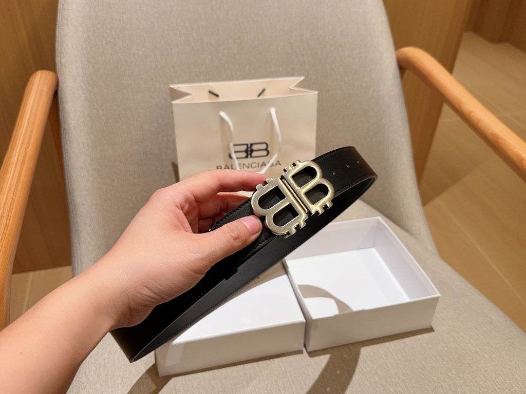 발렌시아가 BB 로고 레더 벨트 3COLOR