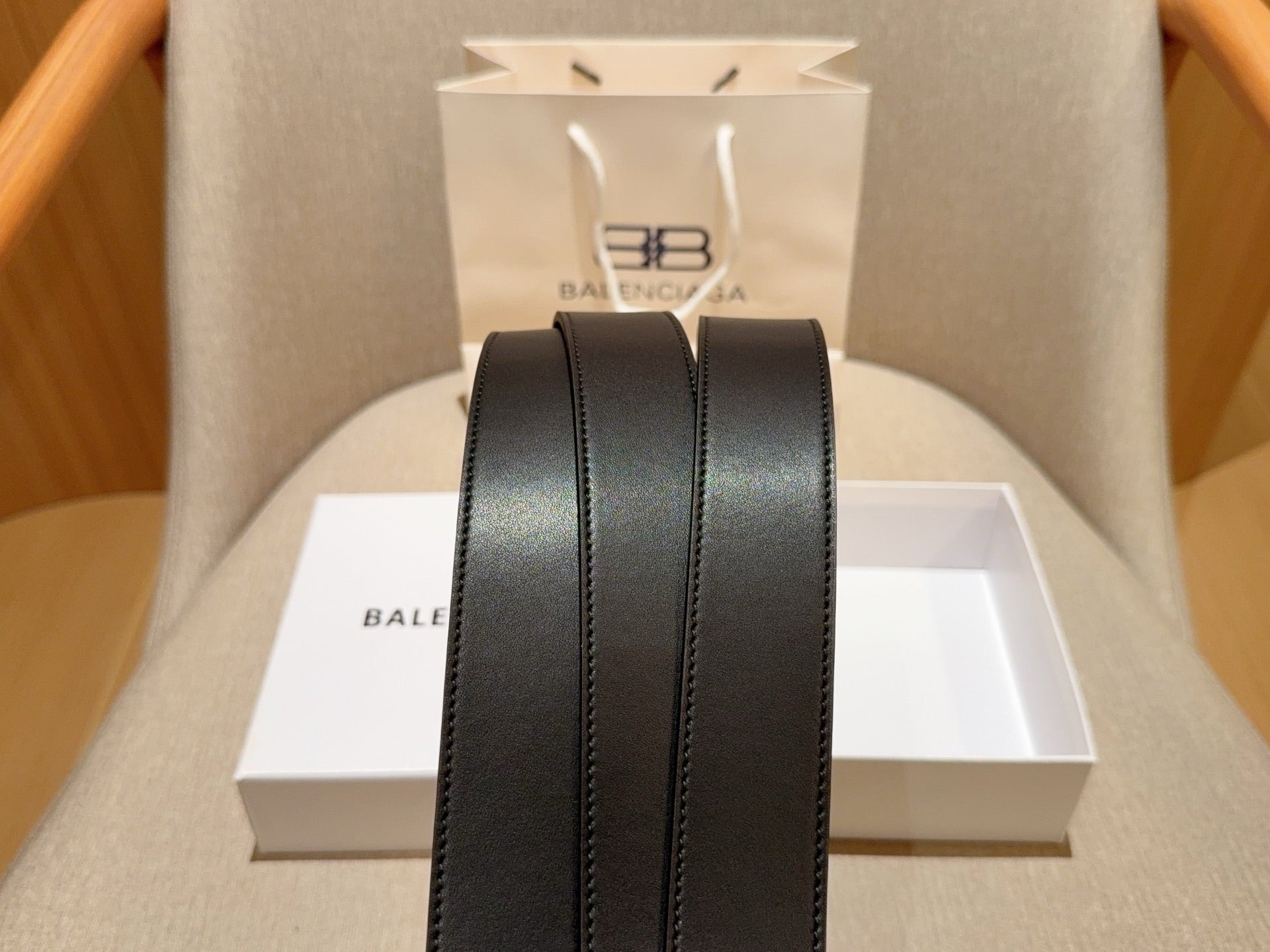 발렌시아가 BB 로고 레더 벨트 3COLOR