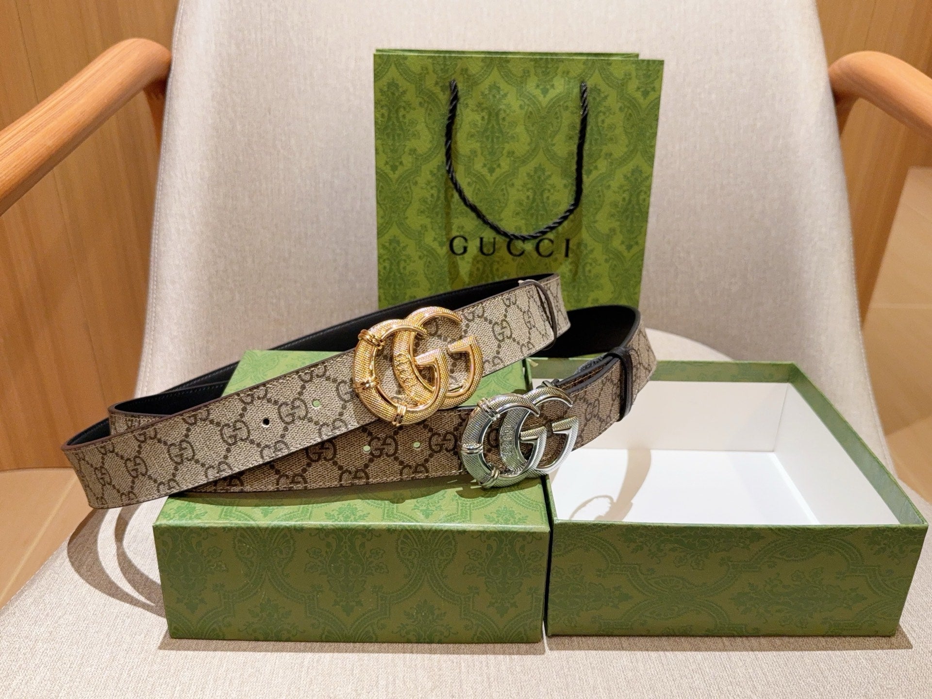 구찌 GG 마몽 리버서블 GG 수프림 벨트 2COLOR