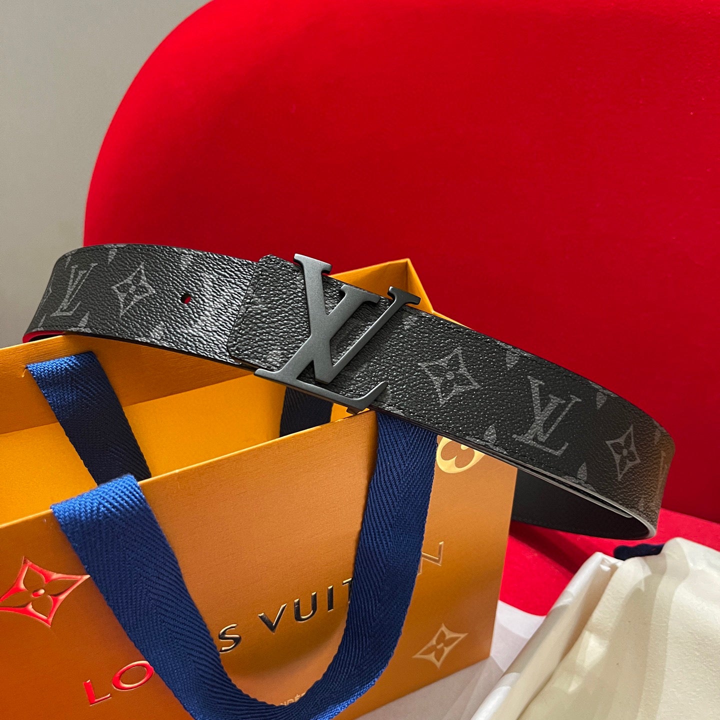 루이비통 모노그램 이클립스 LV 이니셜 리버서블 벨트 이클립스벨트