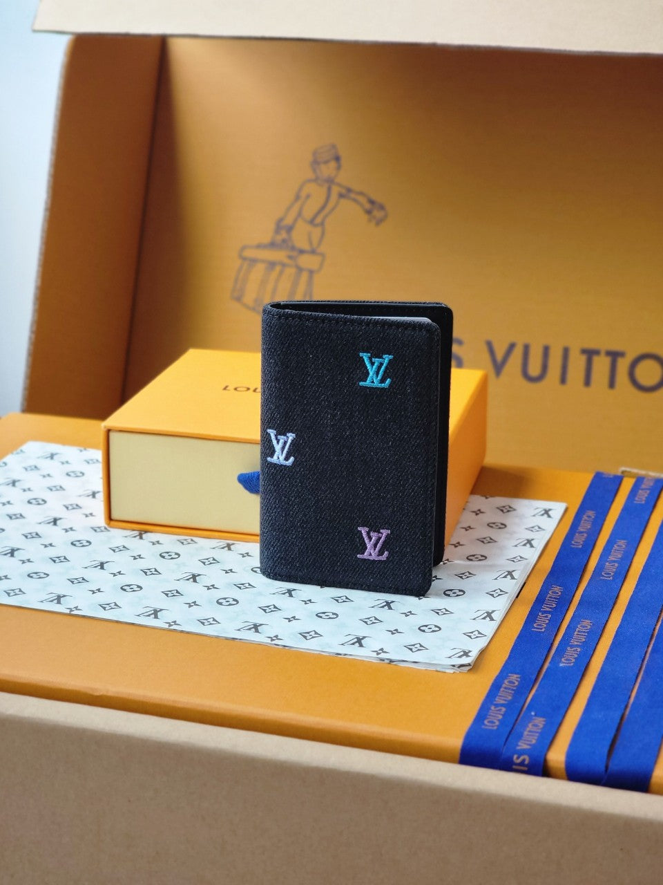 루이비통 LV 블라손 데님 포켓 오거나이저 블루