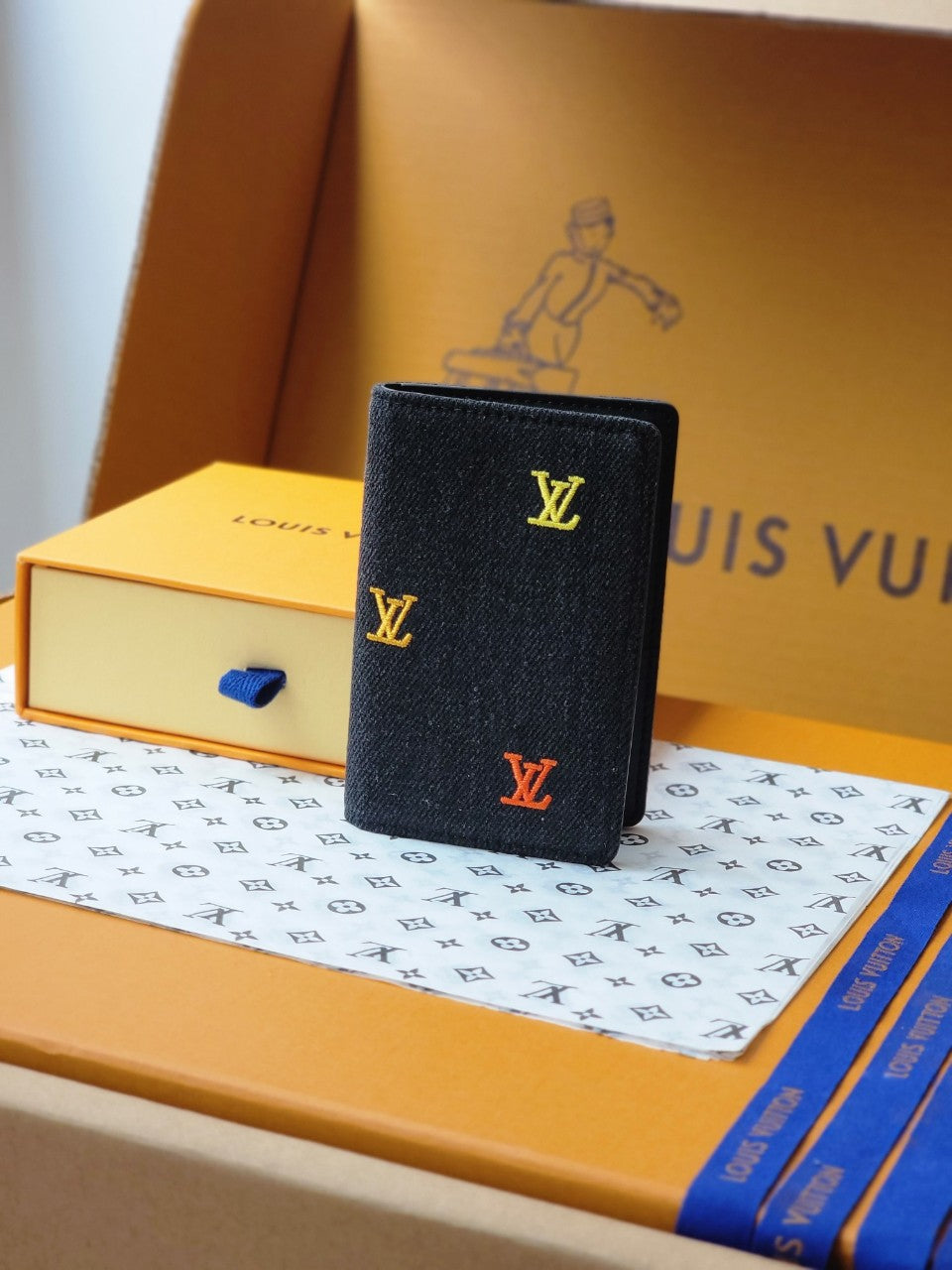 루이비통 LV 블라손 데님 포켓 오거나이저 오렌지