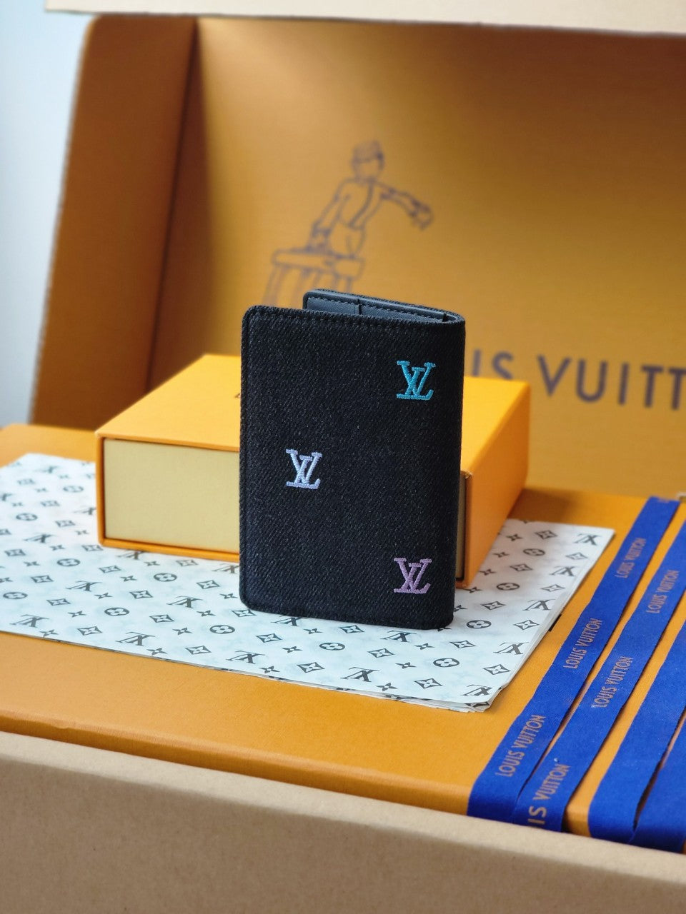 루이비통 LV 블라손 데님 포켓 오거나이저 블루