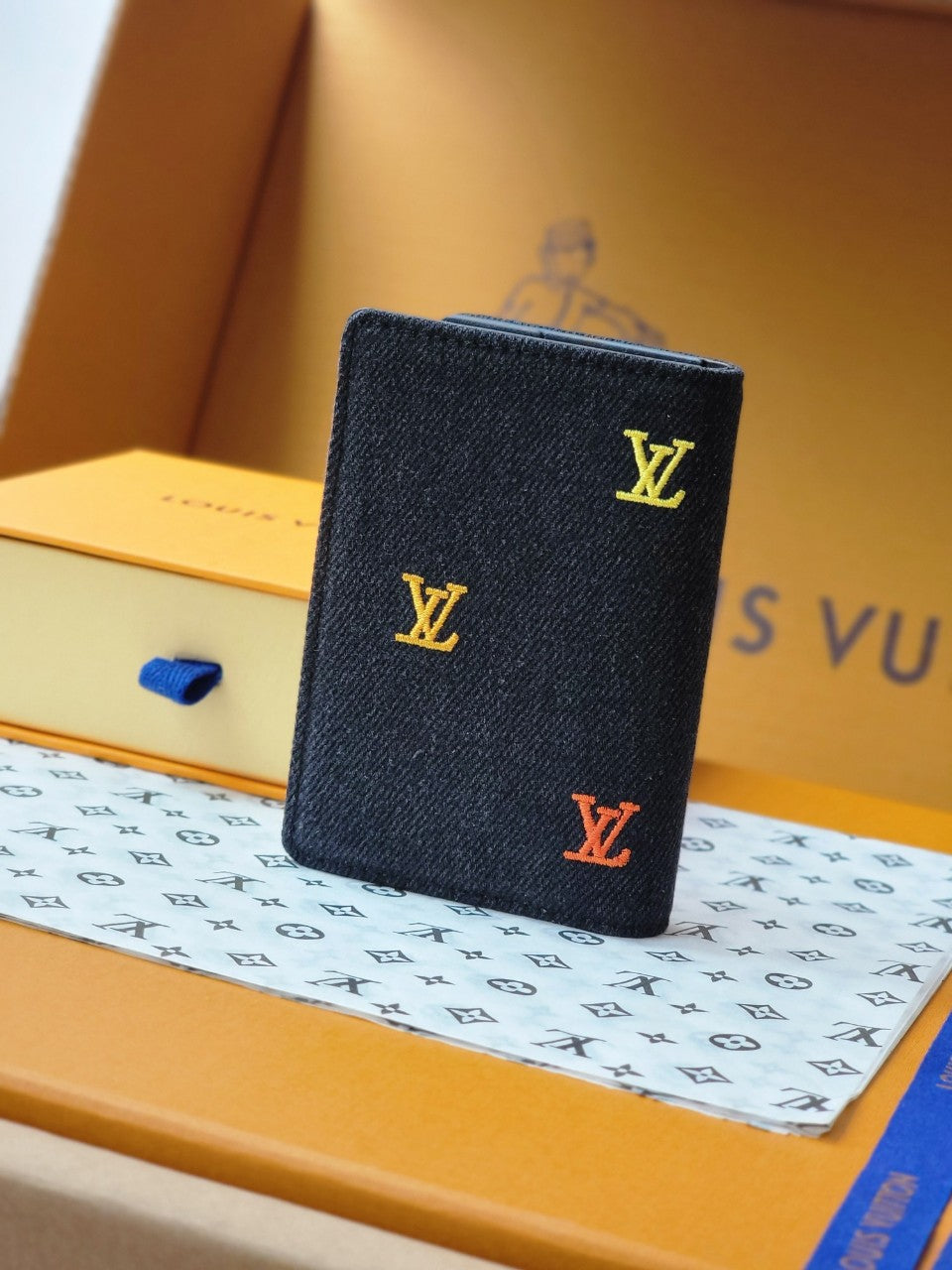루이비통 LV 블라손 데님 포켓 오거나이저 오렌지