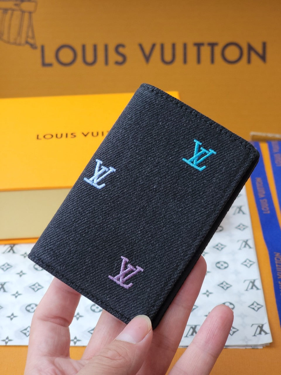 루이비통 LV 블라손 데님 포켓 오거나이저 블루