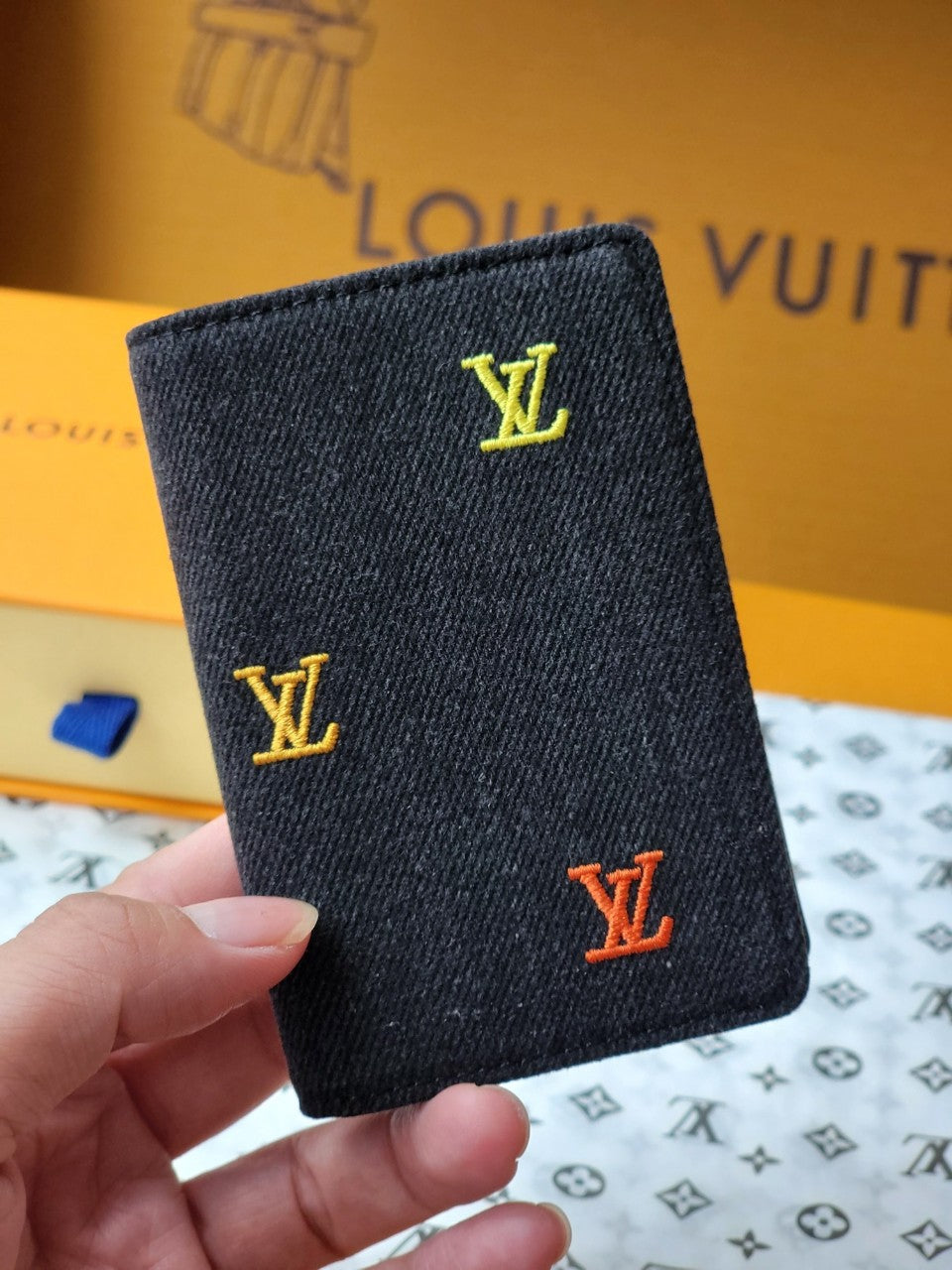 루이비통 LV 블라손 데님 포켓 오거나이저 오렌지