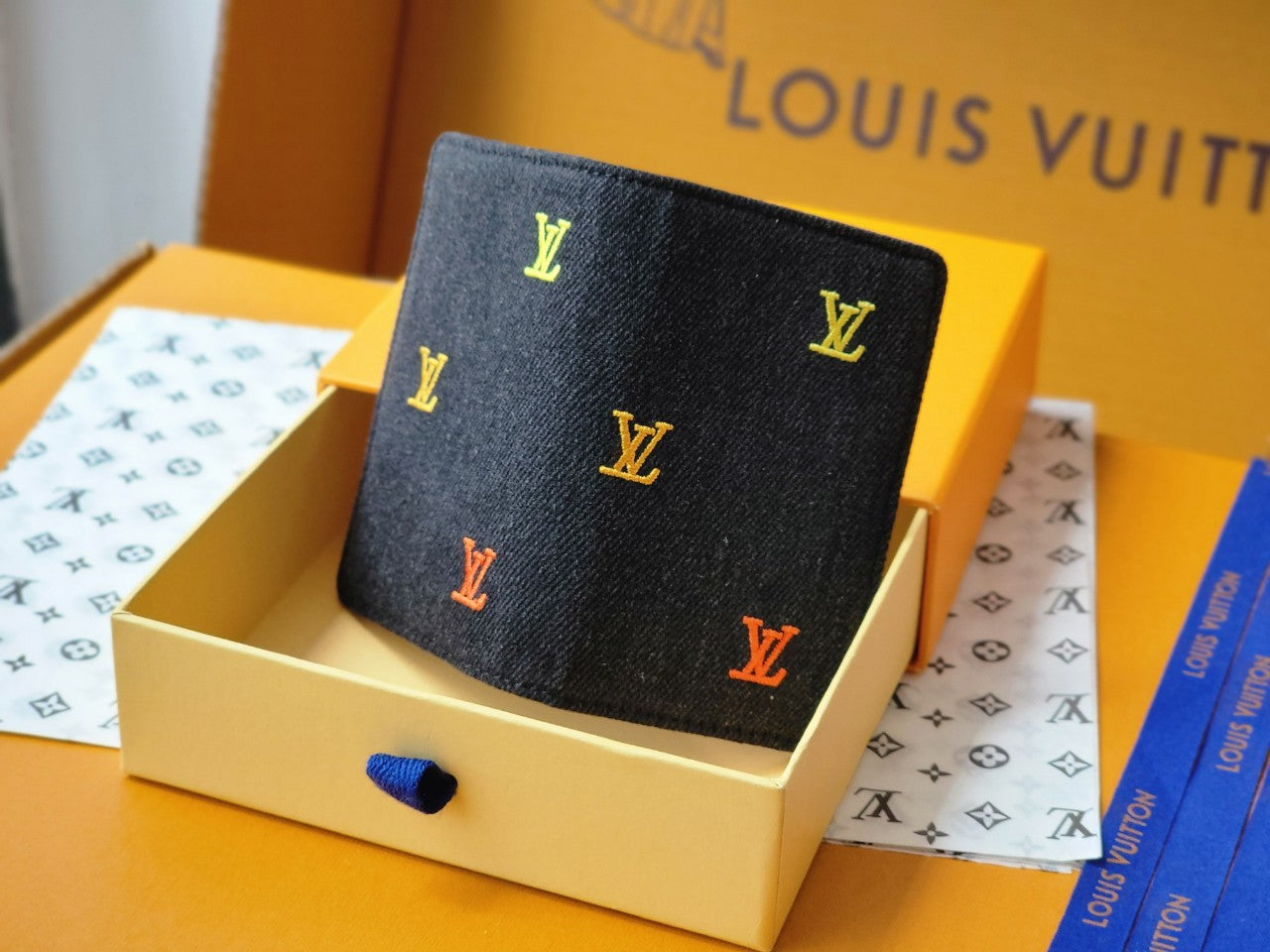 루이비통 LV 블라손 데님 포켓 오거나이저 오렌지