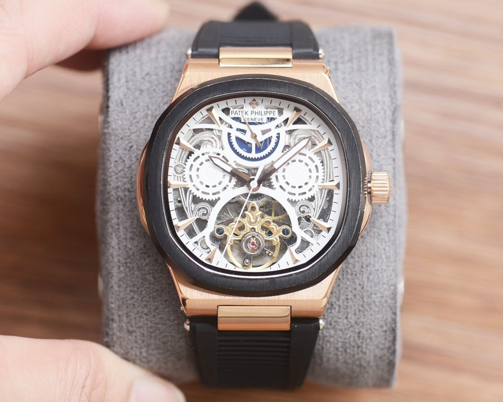 파텍 필립 노틸러스 스켈레톤 블랙 로즈 골드 41mm