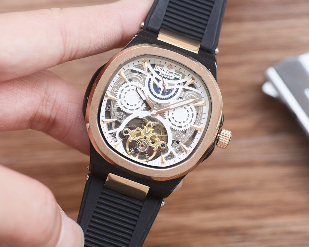 파텍 필립 노틸러스 스켈레톤 블랙 로즈 골드 41mm