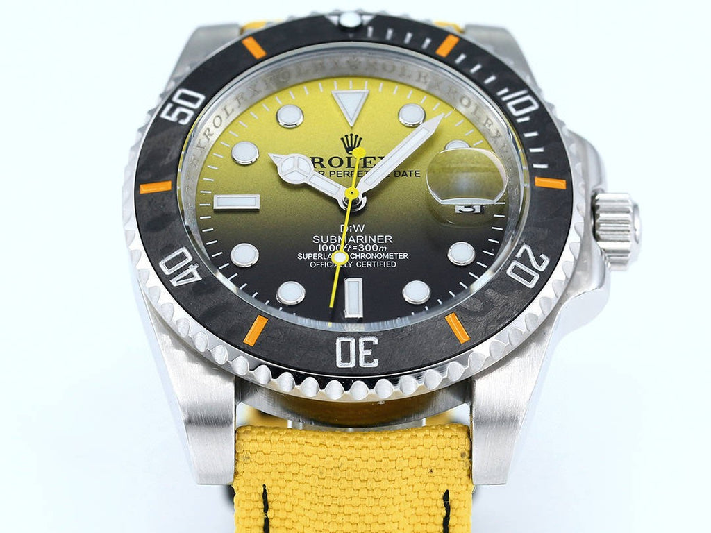 롤렉스 DiW 서브마리너 옐로우 카본 옐로우 나일론 40mm