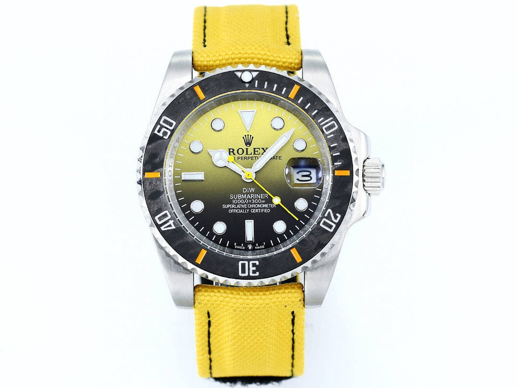롤렉스 DiW 서브마리너 옐로우 카본 옐로우 나일론 40mm