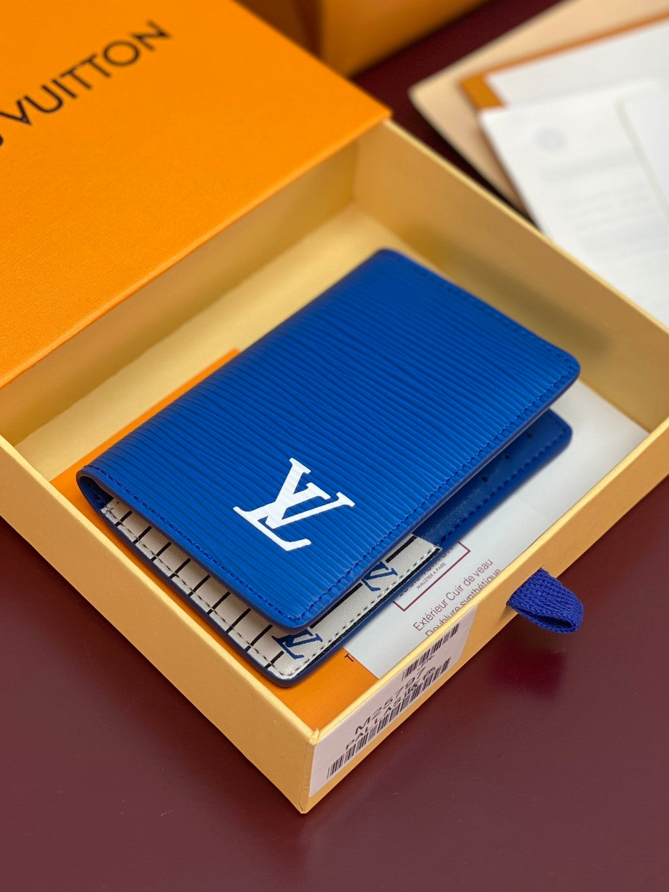 루이비통 블루 에피 가죽 포켓 오거나이저