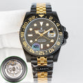 롤렉스 GMT-마스터 II 블랙 옐로우골드 40mm 타이거아이언 커스텀