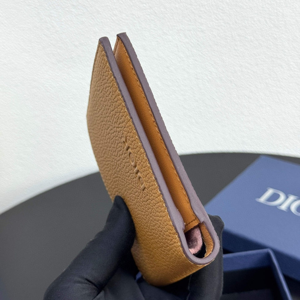 디올 브라운 Dior Icons 송아지 가죽 Privé 반지갑