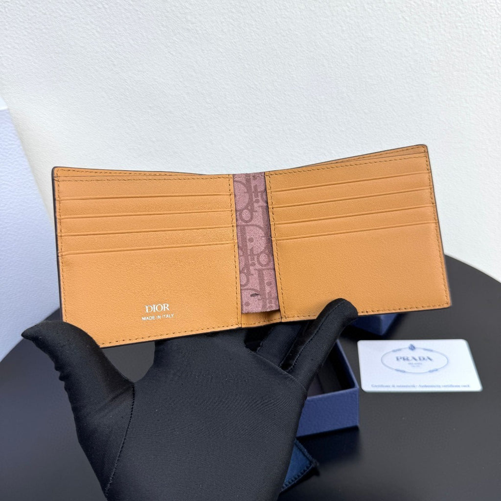 디올 브라운 Dior Icons 송아지 가죽 Privé 반지갑