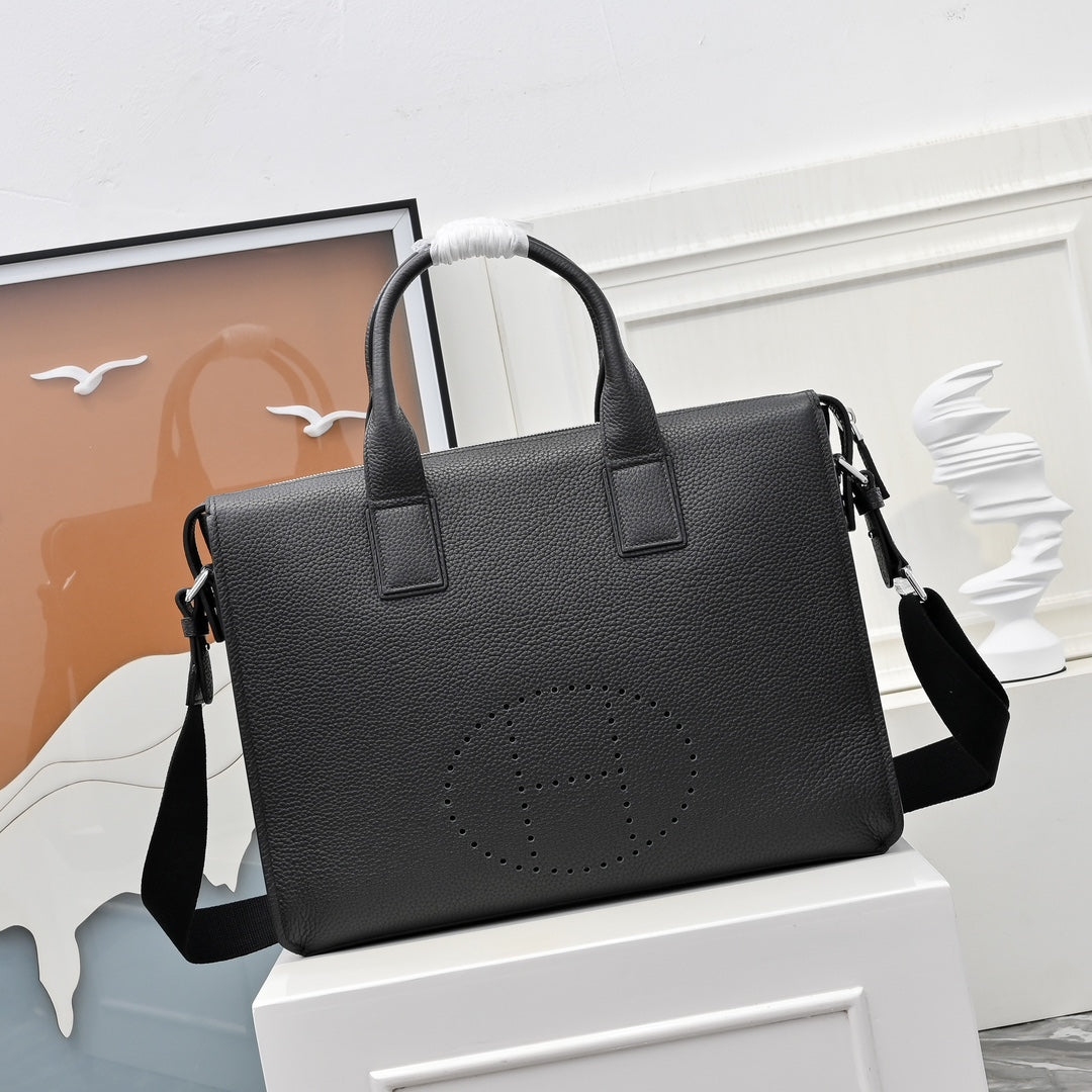 에르메스 블랙 토고 가죽 에블린 서류 가방